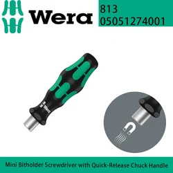 WERA 813 05051274001 Mini Bitholder Screwdriver with Quick-Release Chuck Handle Anti Rolling Ratchet screwdriver Handle