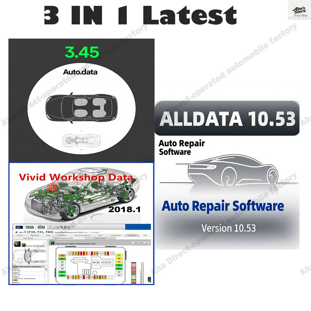 

AutoData 3.45 obd2 scanner Software + Alldata 10.53 Car Software + Vivid 2018 Workshop Data Car accessories Atris-Stakis Technik