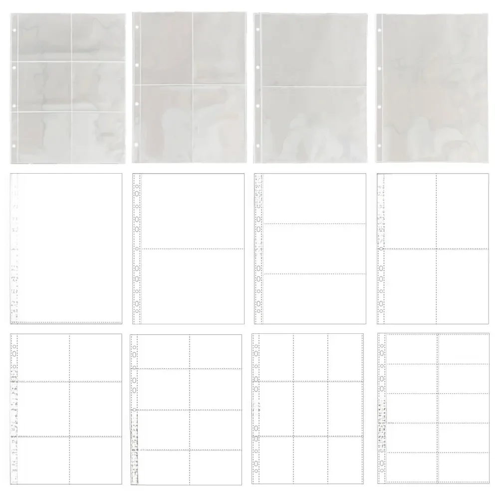 A4 Helder 10 Stuks Fotoalbum Navulpagina's Bestandsbeschermer 4/11 Gaten 6×4 8×10 4/11 Ringband Fotokaarten Ansichtkaart Kaart Notebook - afbeelding 2