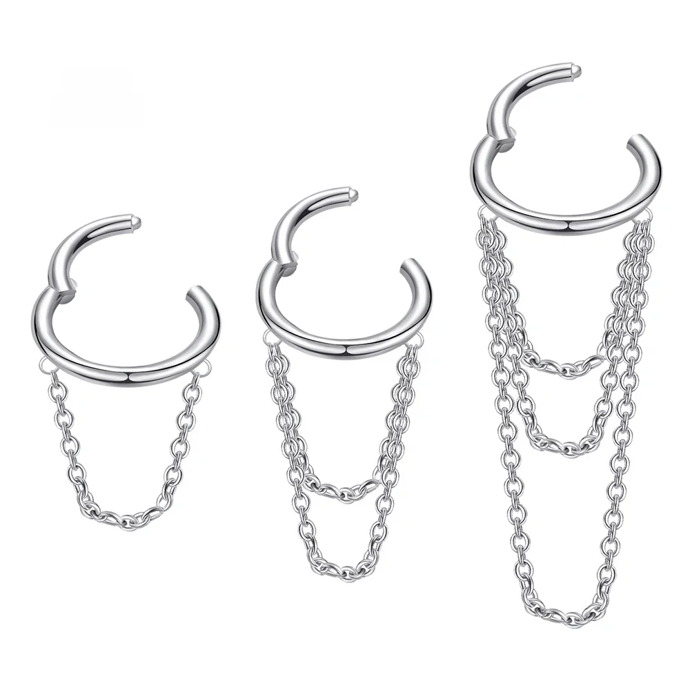 Vojo G23 Titan 16g Knorpel Helix Piercing Schmuck, Edelstahl Kette baumeln Creolen für Frauen
