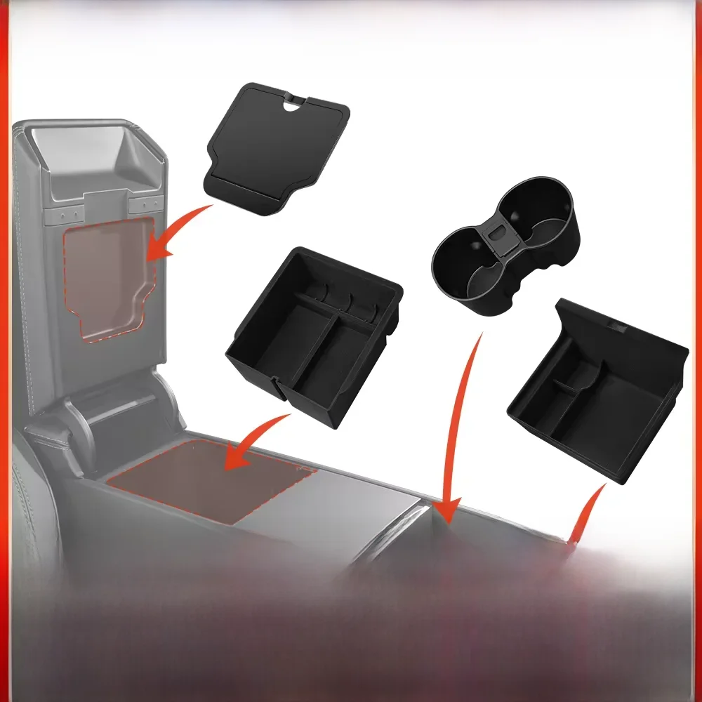 Para tesla modelo 3 highland 2024 modelo y 2021-2024 centro braço escondido caixa de armazenamento