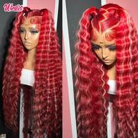 Red Wigs With Blonde Human Hair Loose Deep 13x4 13x6 Lace Front Wigs PrePlucked Brazilian 5X5 Lace Closure Wigs for Black Women