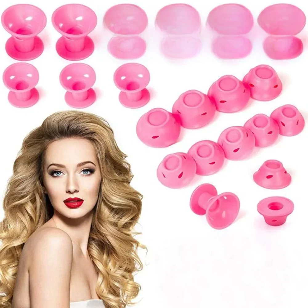 10 stks Heatless Haarkrulspelden Geen Warmte Haarrollers Zachte Siliconen Krullen Slapen Lui Curling Staven Wave Formers Haar Styling Tools - afbeelding 2