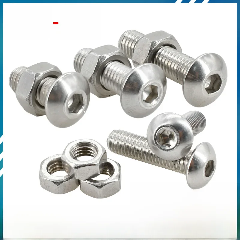 Jeu d'écrous et de boulons M2 M3 M4 M5 M6, bouton hexagonal en acier inoxydable 304, Kit d'assortiment de boulons de carénage à douille hexagonale, vis Allen à filetage