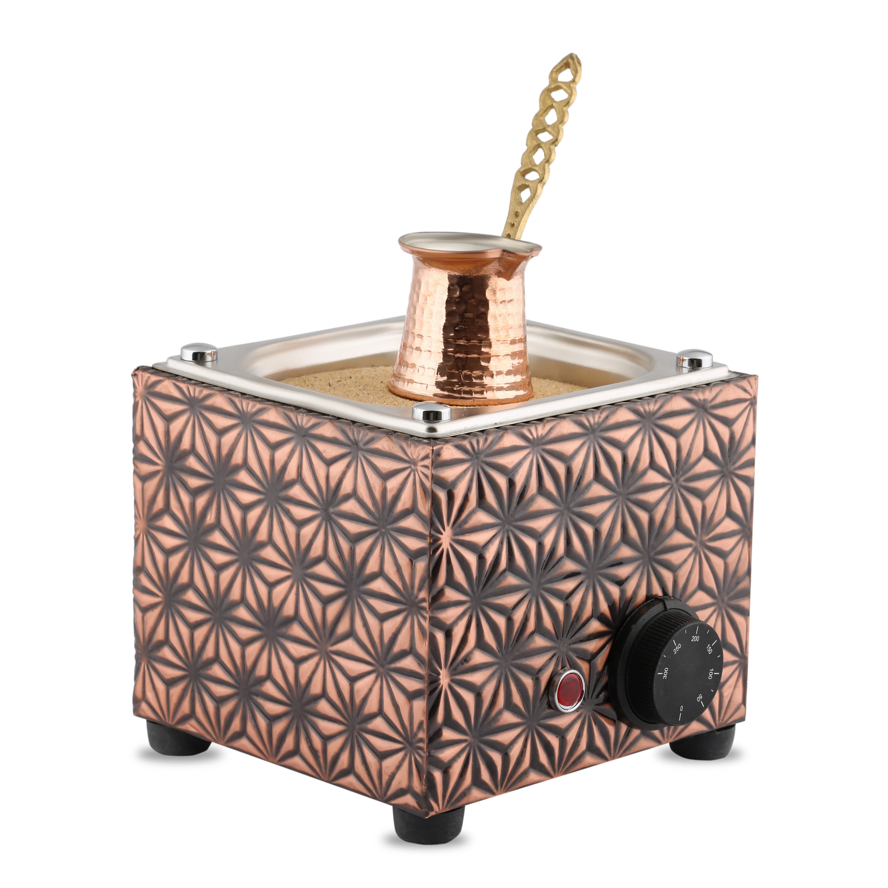 

Authentic Turkish Copper Electric Hot Sand Coffee Maker Square Heater Machine 110V - 220V