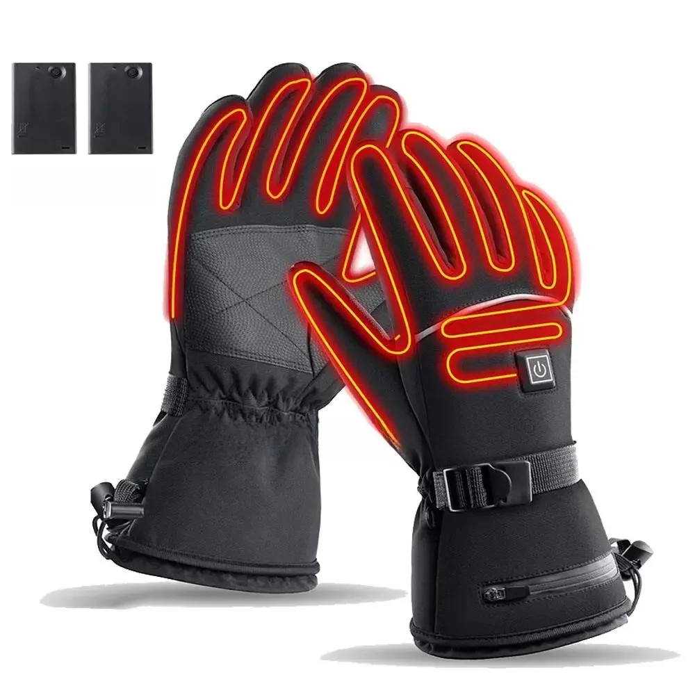 AliExpress VBCX Winter Heated Gloves With Battery Box Heating Hand Warmer Thermal Gloves Waterproof Snowboard Cycling Motorcycle Bicycle Ski