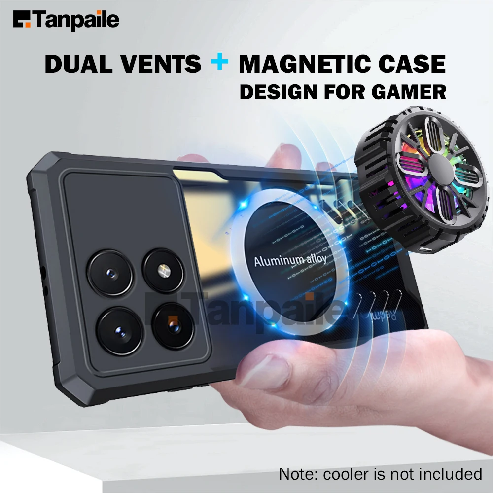 

Cooling Magnetic Case For Poco X6 Pro Redmi K70 K70E K60 Ultra Xiaomi 13T Note 13 F6 Case Shockproof Heat Dissipation Cover