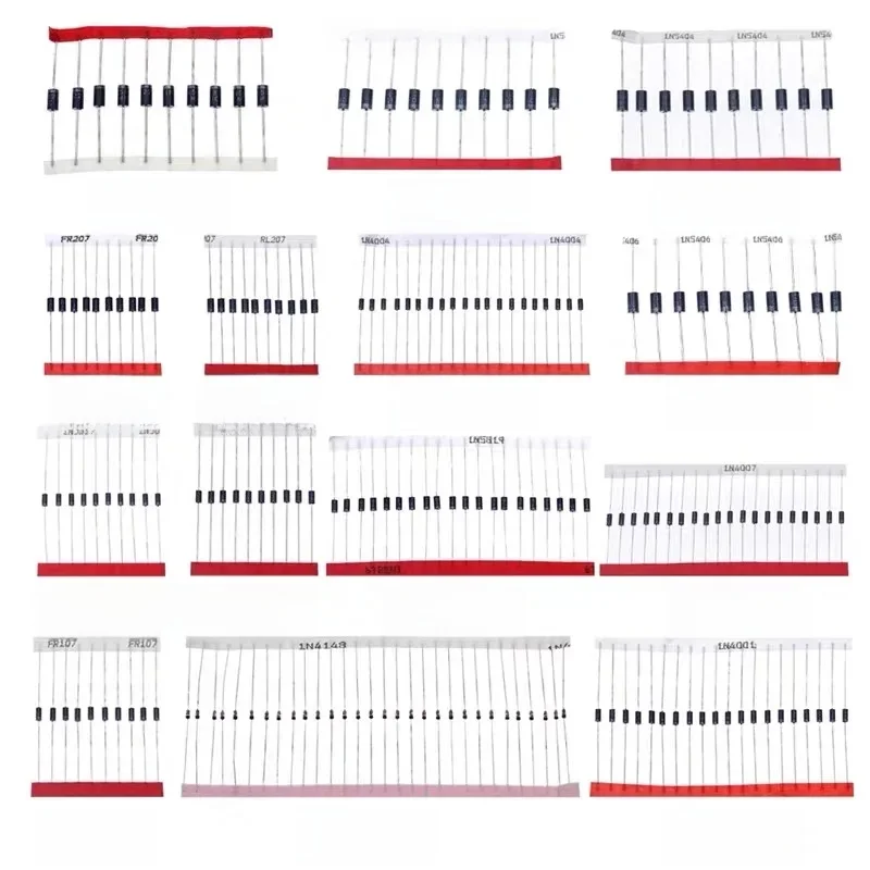 Kit assorti de diodes Schottky à commutation rapide, 14 valeurs, 1N4001 1N4004 1N4007 1N5408 UF4007 FR207 1N5817 1N5819 1N5822 1N4148 RL207