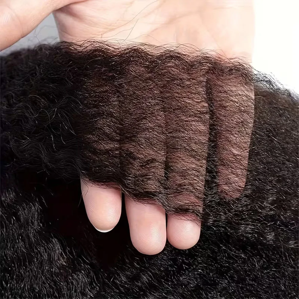 Kinky Straight Clips In Human Hair Extensions Natural Color In Brazilian Remy Human Hair 120G 8Pcs/Set Full Head For Women image 6