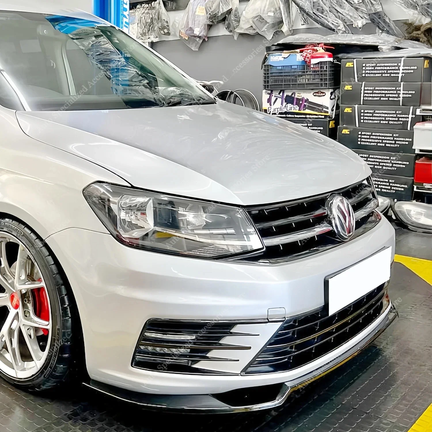 Voor VW Caddy MK4 Voorbumper Lip Spoiler Splitter DiffuserCaddy 2K Maxi/Life 2015-2020 Facelift Standaard bodykits Tuning - afbeelding 2