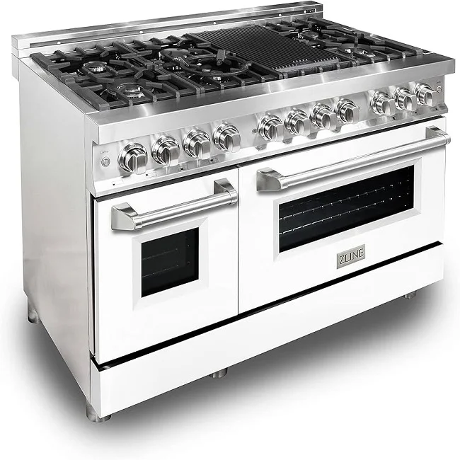 SR Smash-topping 48-INCH 6.0-CU. قدم. كوكتوب مزدوج المدى بـ 7 شعلات وأفران كهربائية من الفولاذ المقاوم للصدأ الحديث #1