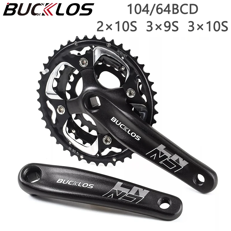 BUCKLOS Mtb Crankset 104/64 BCD Bicycle Crankset 3*9S 3*10S Triple speed Mountain Bike Crank Set 2*10S Square Crank Bike Part