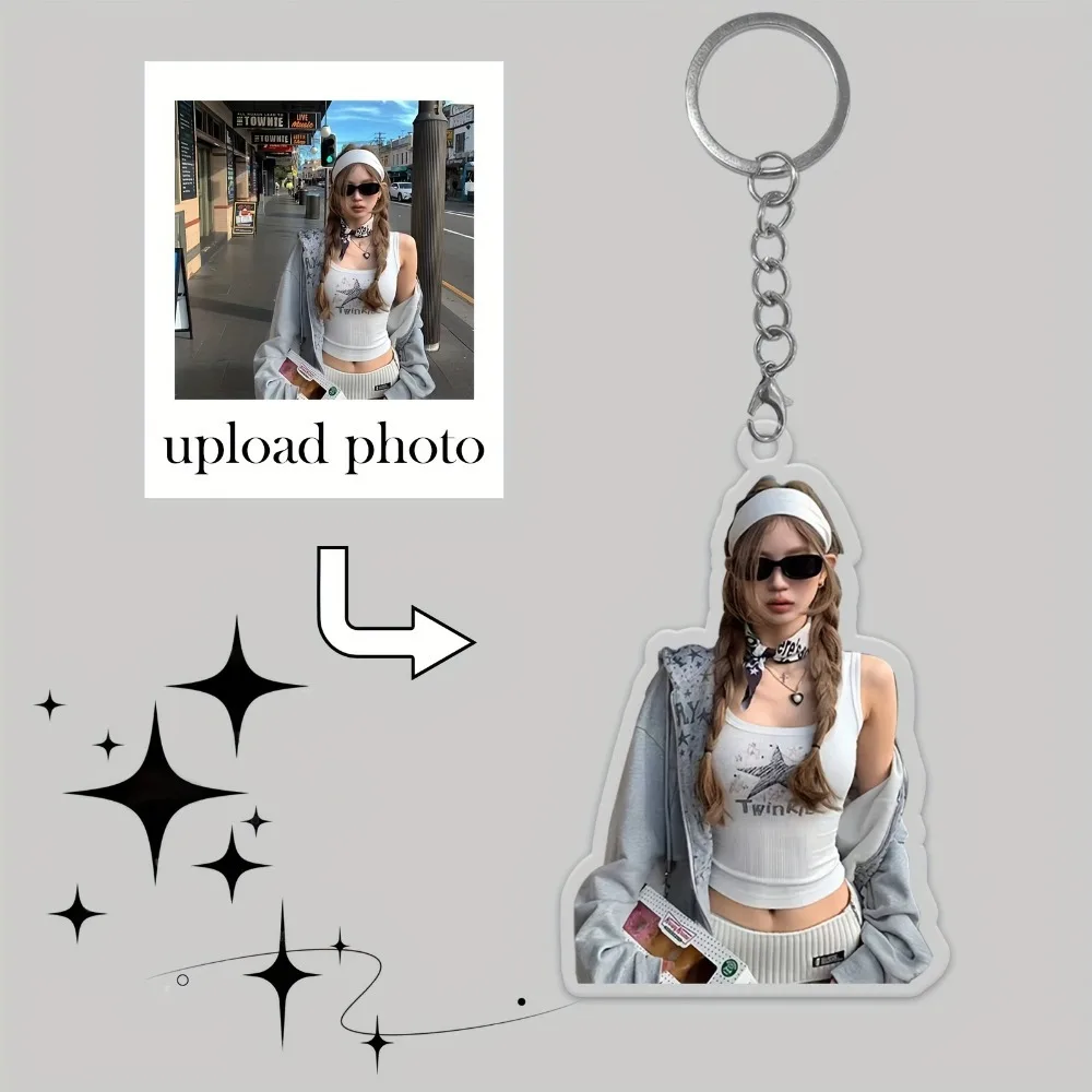 Custom Acrylic Keychains, Personalize Couple Photos and Text Keychains, Personalized Acrylic Photo Keychains