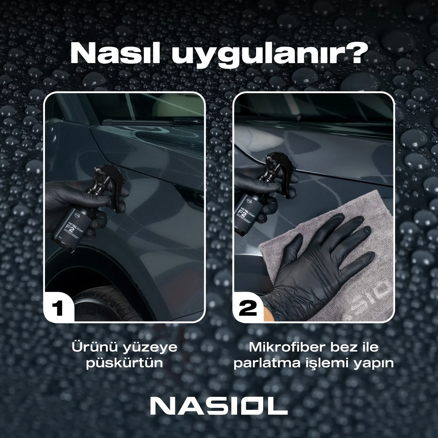 Nasiol MetalCoat F2 Vehicle Spray Nano Ceramic Coating And Paint Protection-50 mL-1 Year Effective-Easy Application