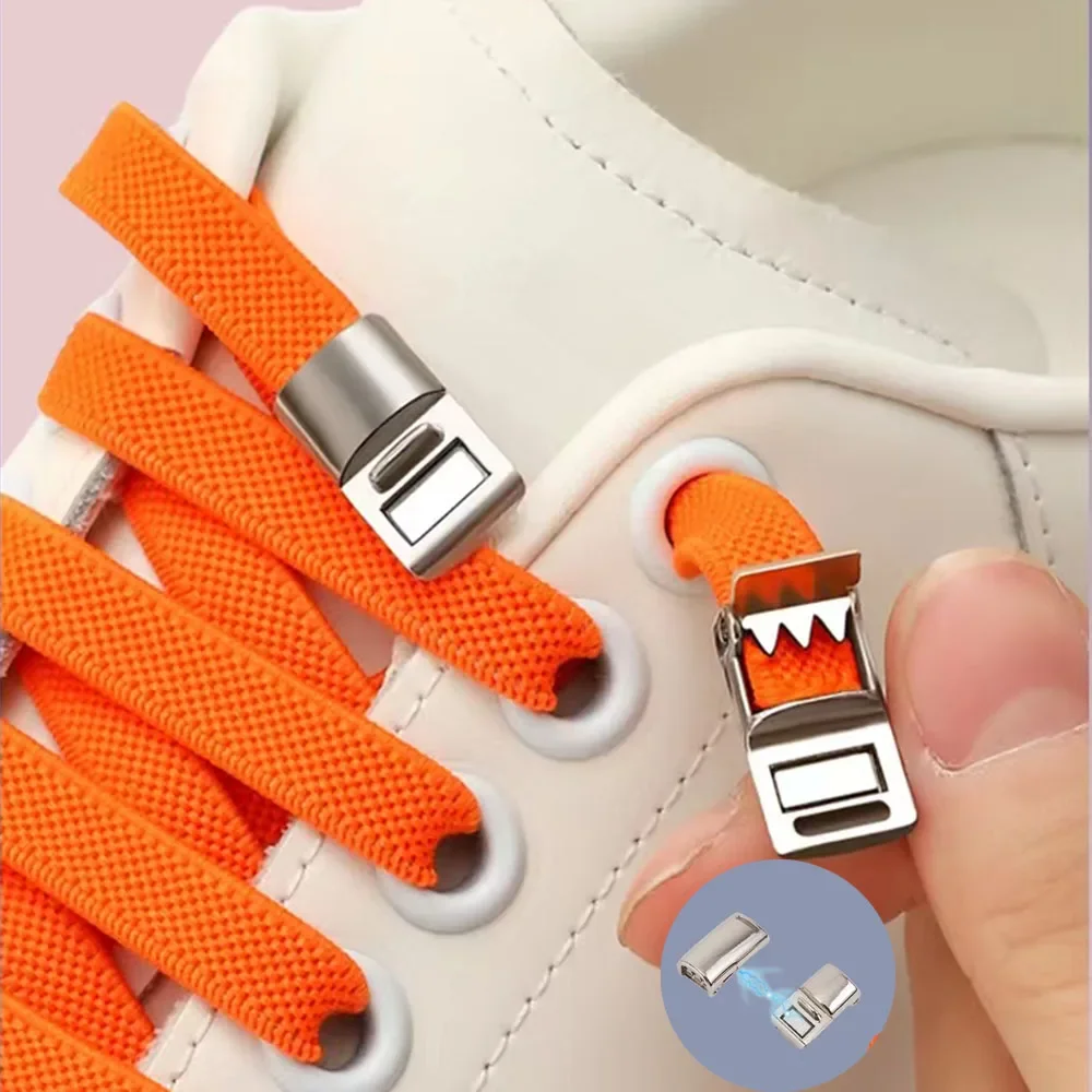 Lacets de Chaussures à Verrouillage Magnétique, Sans Attaches, artificiel astiques, pour Baskets, Plats, Accessoires pour Enfants et Adultes