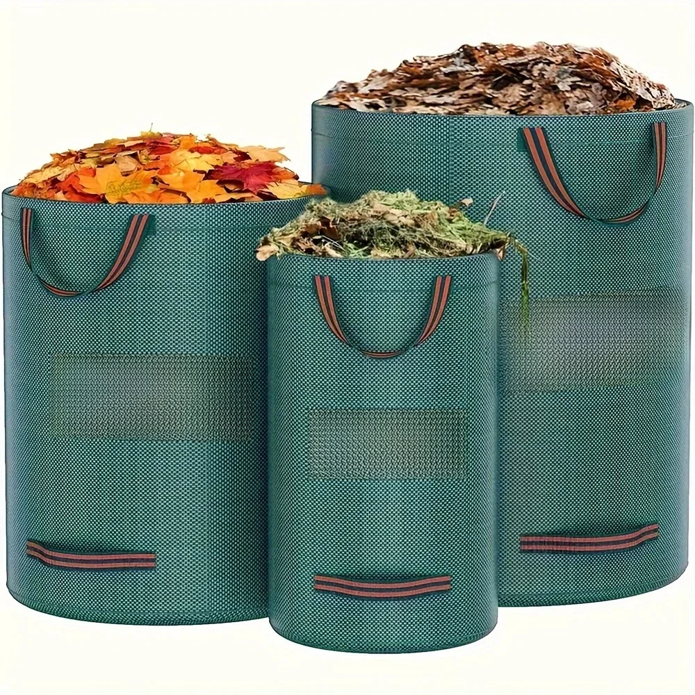 Sacs à déchets de jardin en PP robustes – Sacs à débris de cour réutilisables avec tissu industriel et poignées pour la collecte de plantes et de feuilles
