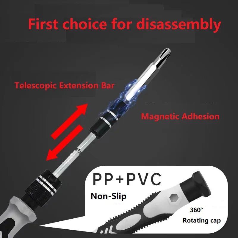 115 IN 1 Precision Magnetic Screwdriver Set Electronics Repair Kit for Laptops Phones DIY Projects with Portable Plastic Case