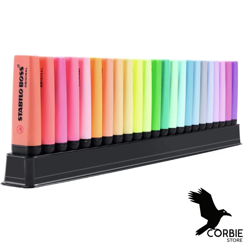 Stabilo Boss Original Pastel 23 Pcs Fluorescent Highlighter Pastel Colors Ink Pens Markers 50th Anniversary Desk Set Office Pen