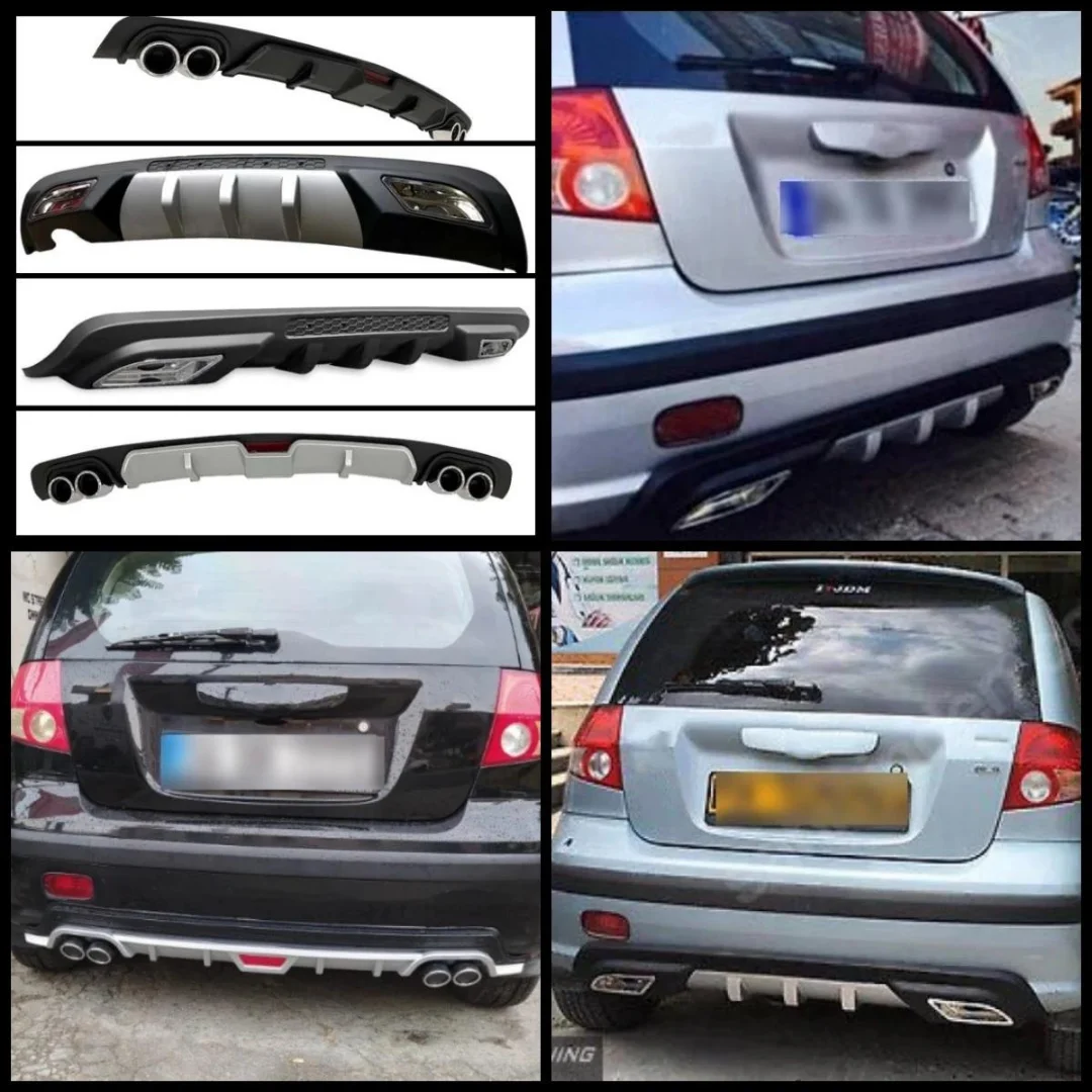 For Hyundai Getz Car Rear Bumper Diffuser Black ABS Plastic Car-Styling Spoiler Deflector Body Kit Splitter Lip Professional