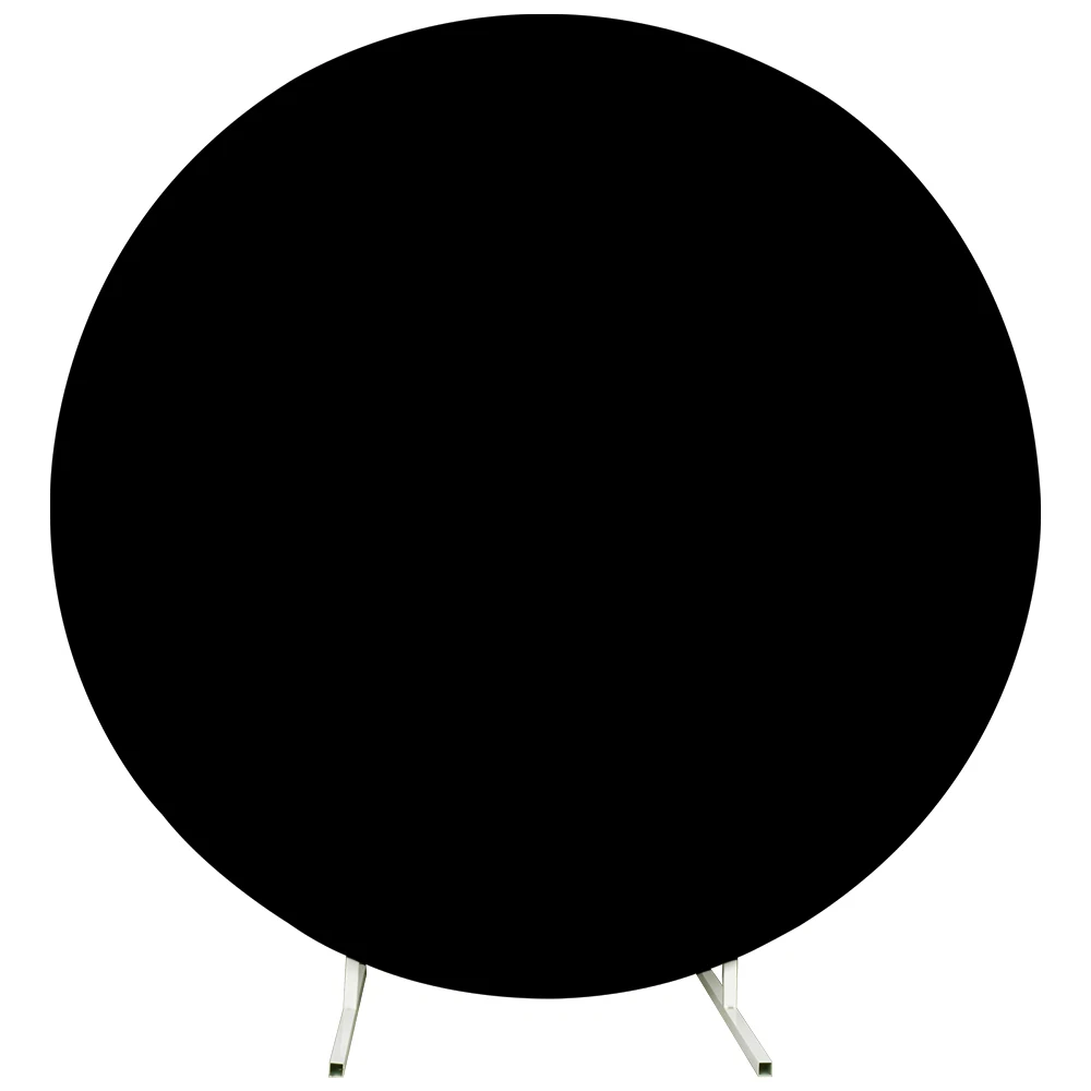 Black Round Background Cover Solid Color Circle Backdrop Wedding Birthday Party Photography Backdrop Baby Shower Photo Studio