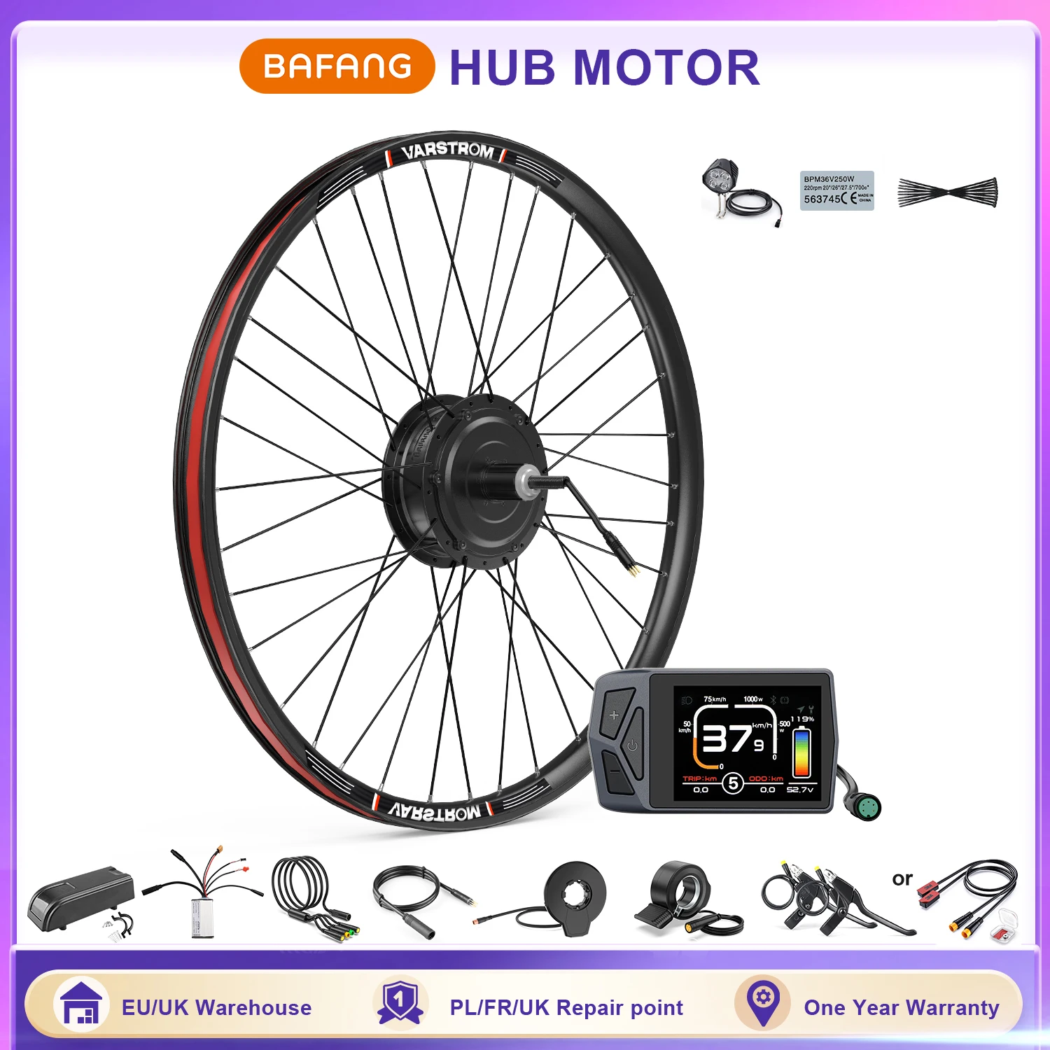 BAFANG Rear Hub Motor Conversion Kit 750W 500W Cassette Type Wheel Motor With 135-142MM Rear Drop Out Size 8Fun Ebike Engine Kit