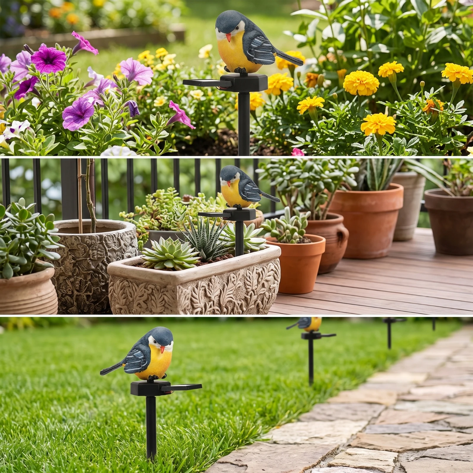 Sun-Powered Garden Luminary with Stake Decorative Garden Stake Light Outdoor Ground Stake for Lawn, Planter, Pathway