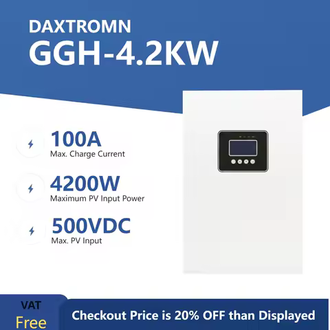 Daxtromn 4200W 24V Off Grid Solar Inverter 5000W MPPT 100A Pure Sine Wave for Home Solar System Support LiFePO4 Battery