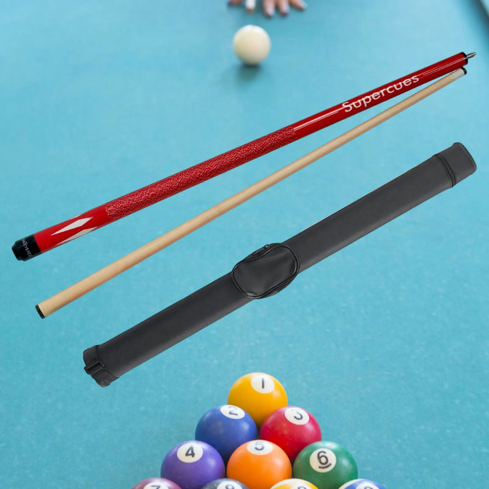 Pool Cue with Case Split Pool Cue Case Players 1/2 58inch Portable Billiard Cue Stick for House Home Bar Practice Cue Pool Game