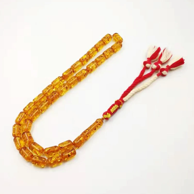 Tasbih men turkish prayer beads Resin beads Muslim Misbaha rosary Handmade Cotton tassel Islamic  Arabic Fashion bracelet