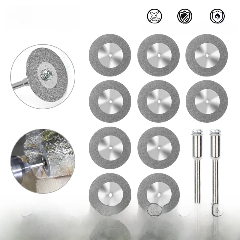 XCAN 10 Stück 16–60 mm Diamant-Sägeblatt, Mini-Diamant-Schleifscheibe, Kreissägeblatt für Dremel-Drehwerkzeug, Mini-Trennscheibe