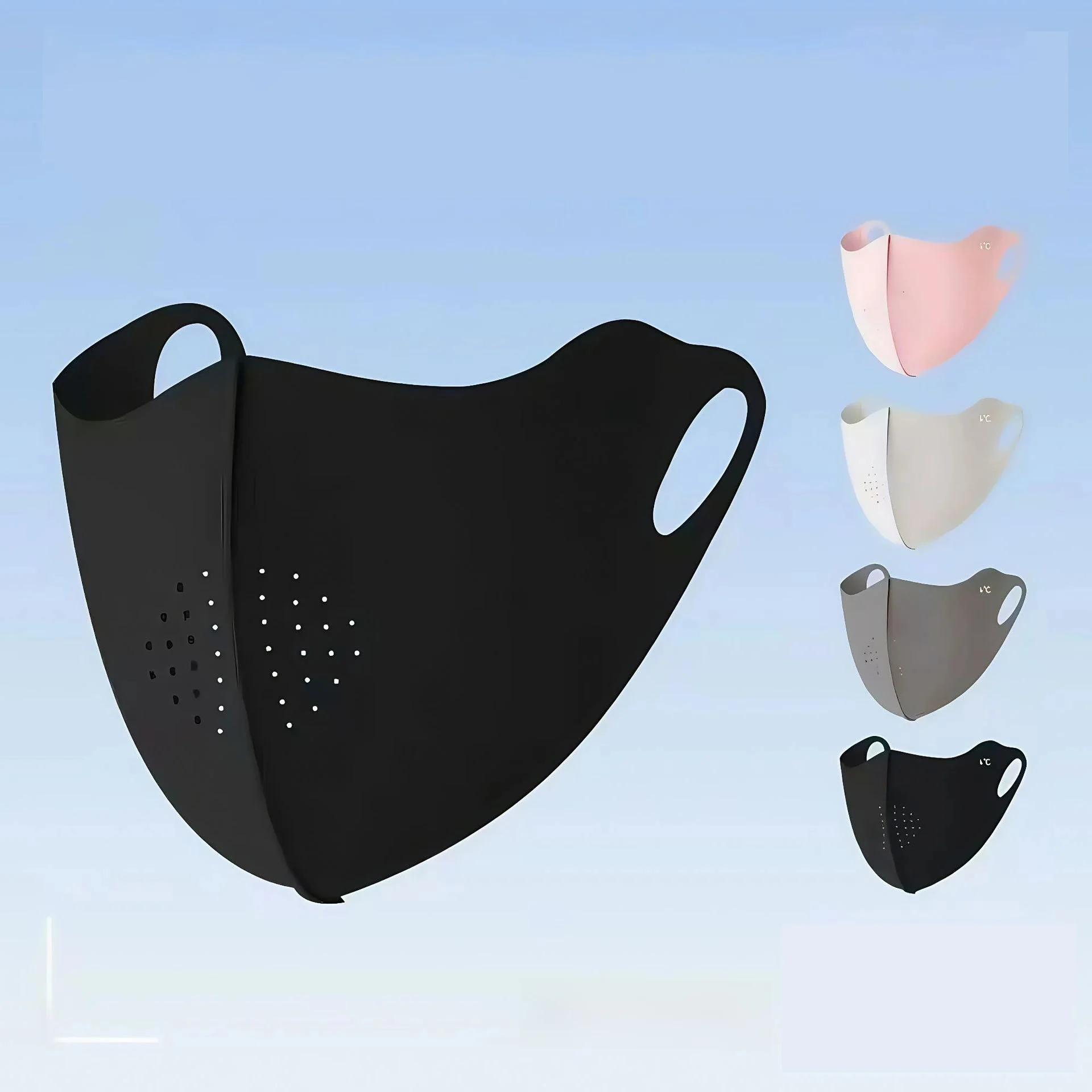 AliExpress Summer Traceless Ice Silk Mask Breathable Men Women Ice Feeling Hyaluronic Acid UV Protection Cycling Shopping Mask Washable