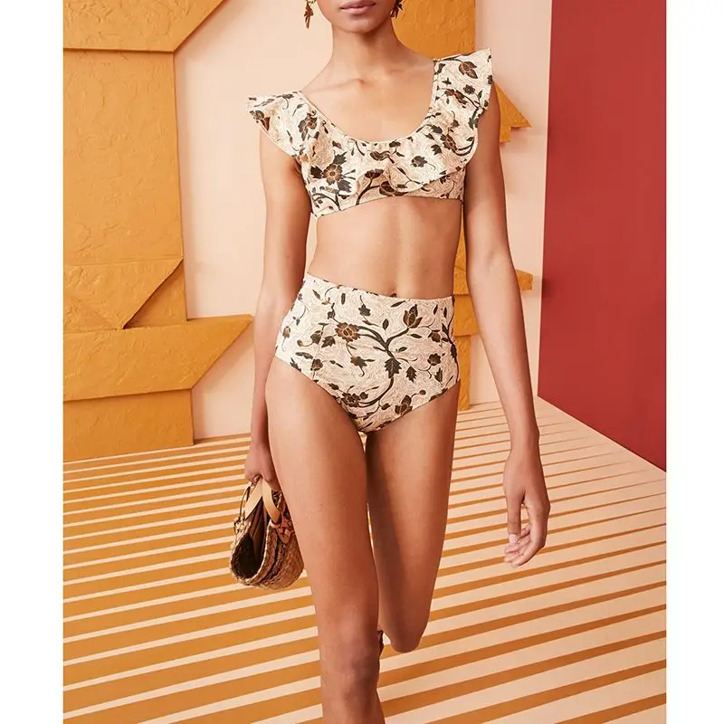 

New Sexy Bikini 2022 Swimsuit Women Swimwear Women With Cover Up Sun Protection Print Floral Tie Dye Lace Stripe Cutout Tight