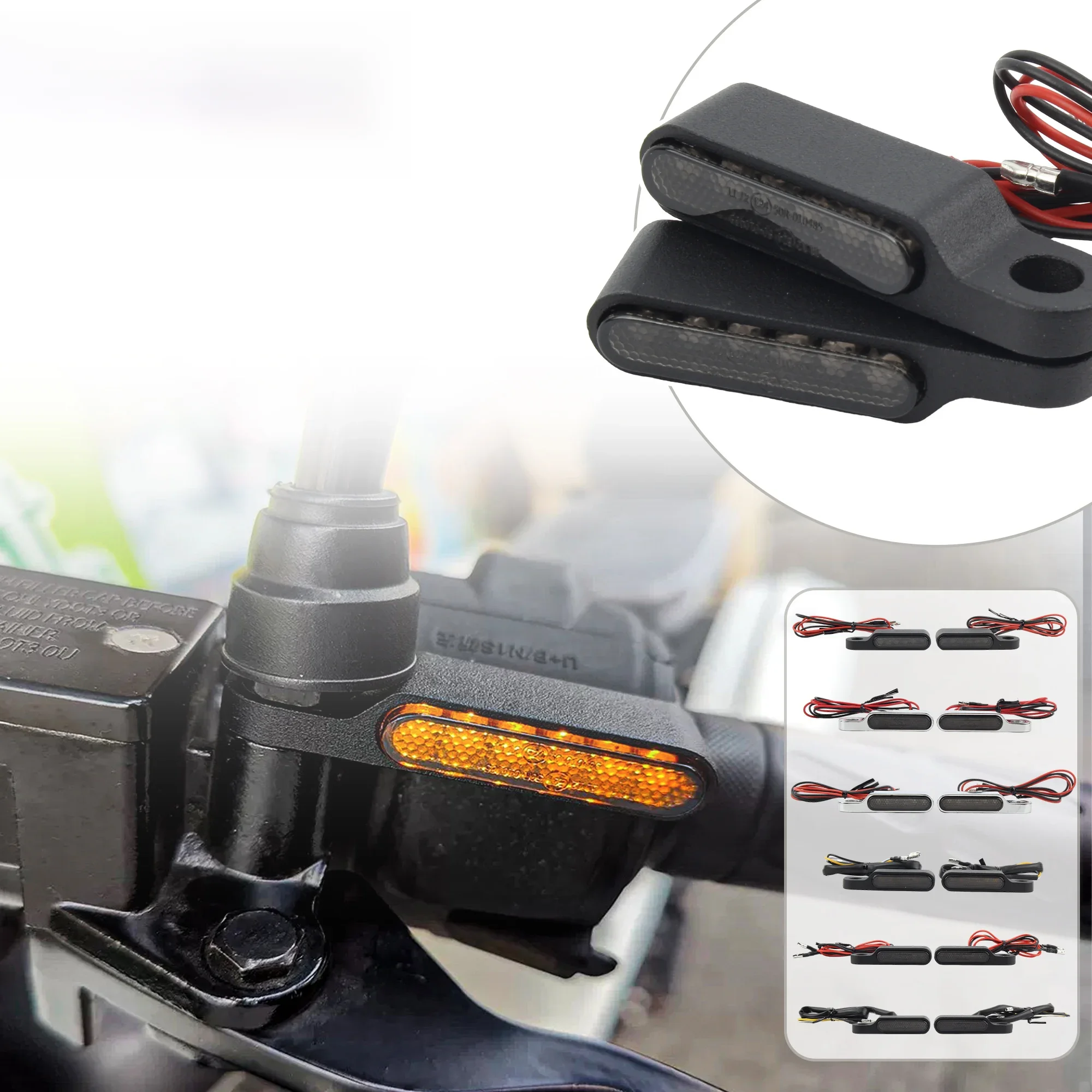 Pour Harley Sportster Bobber 6 LED moto moto avant arrière Mini clignotant eau qui coule clignotant indicateur clignotant