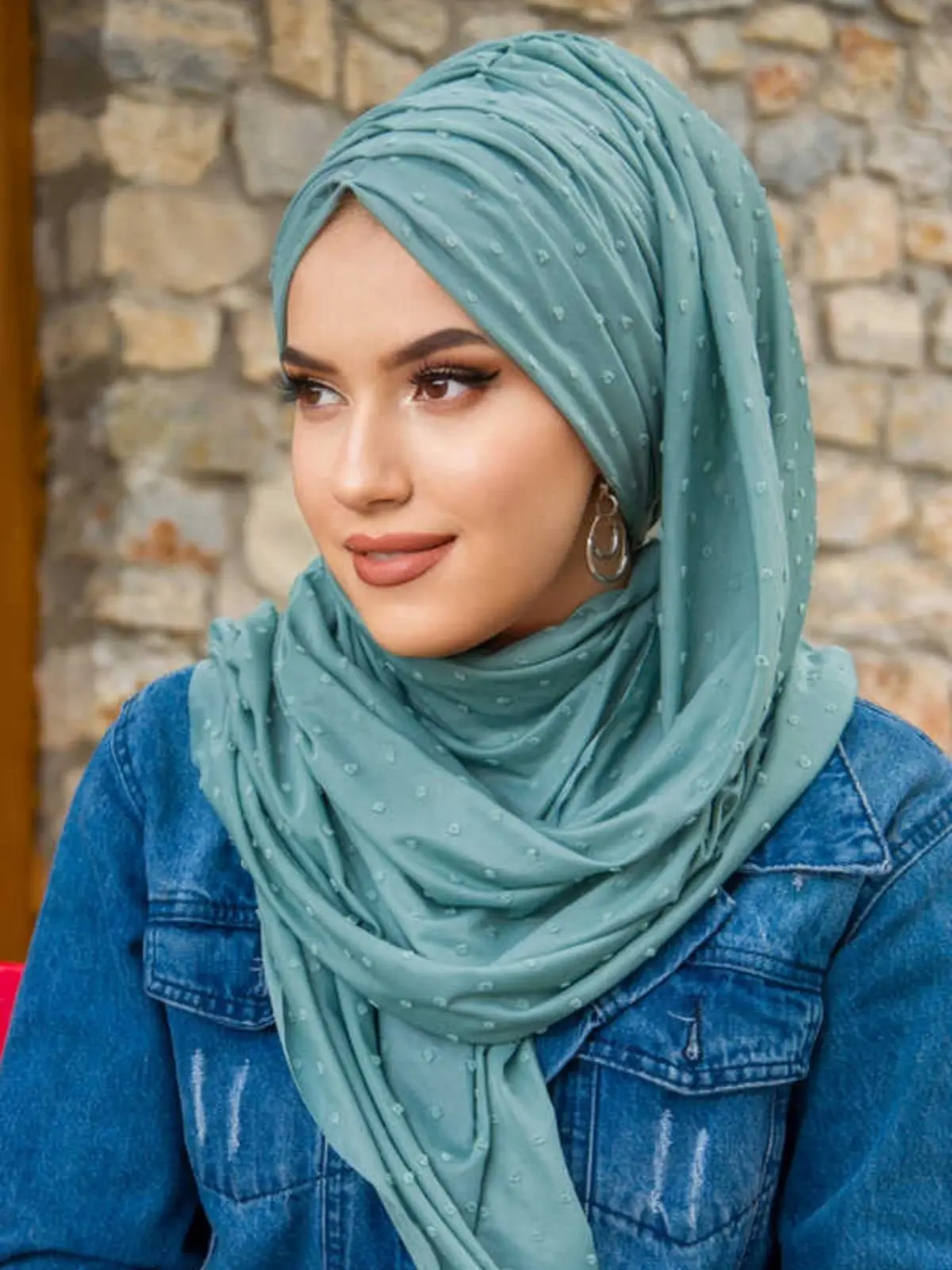 Plain Color and Patterned Gathered Ready-made , Turban Scarf Hijab Clothing Muslim Fashion Casual Shawl Modern and Stylish Women