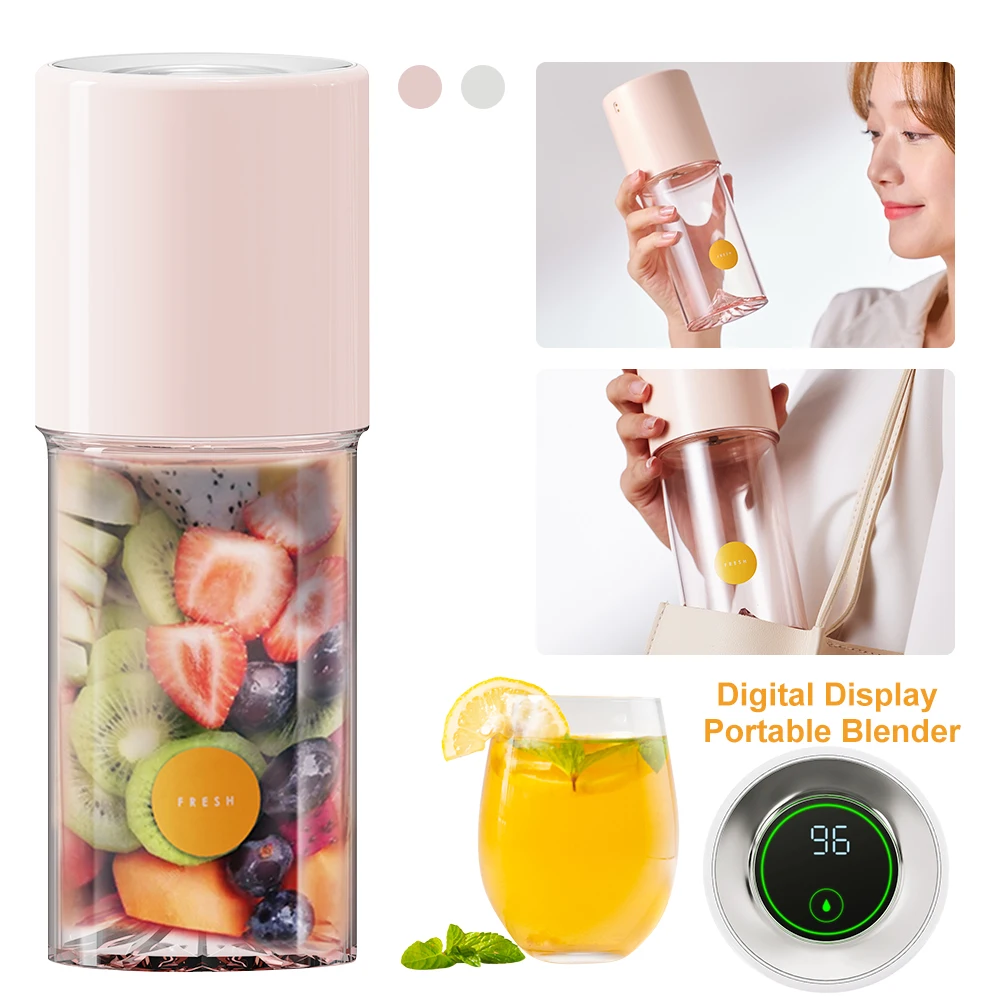 400ml Portable Blender Rechargeable Wireless Blender Cup Personal Drink Mixer Juicer Cup Smoothie Blender Food Handheld Mixer