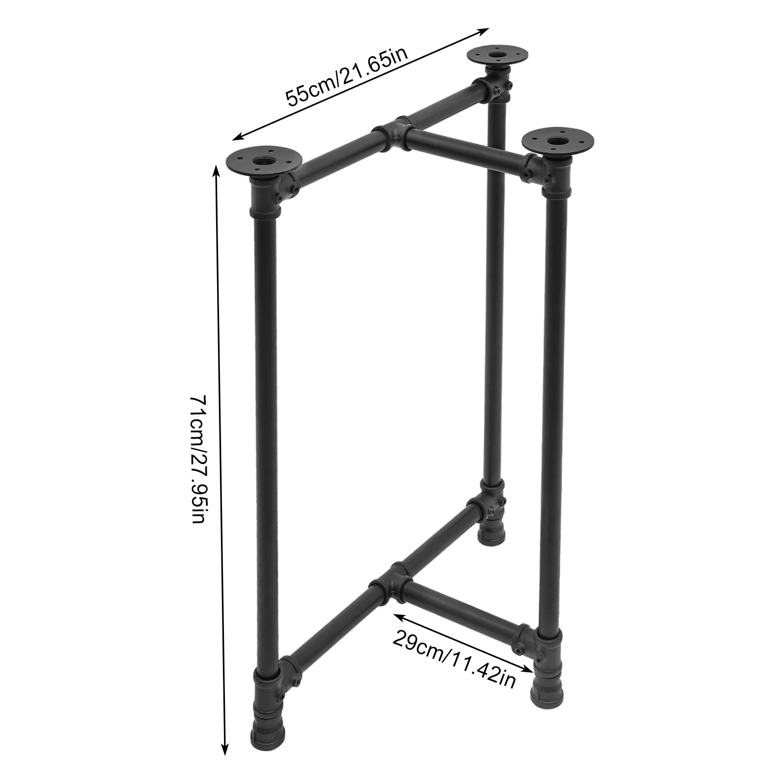 Set di 2 gambe per tavoli in metallo, gambe per panche da tavolo in acciaio rustico industriale per tavolino da caffè fai da te, tavolo da pranzo, progetto di mobili, nero