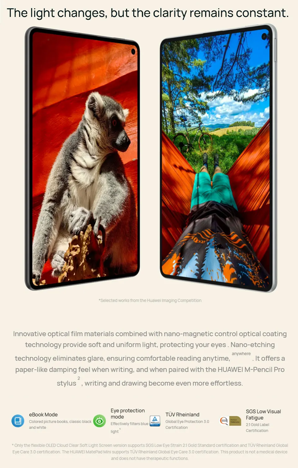 Huawei MatePad Mini LTE Reading Edition, 8.8-inch OLED Matte Display | HarmonyOS 5.1 only supports Chinese and English.