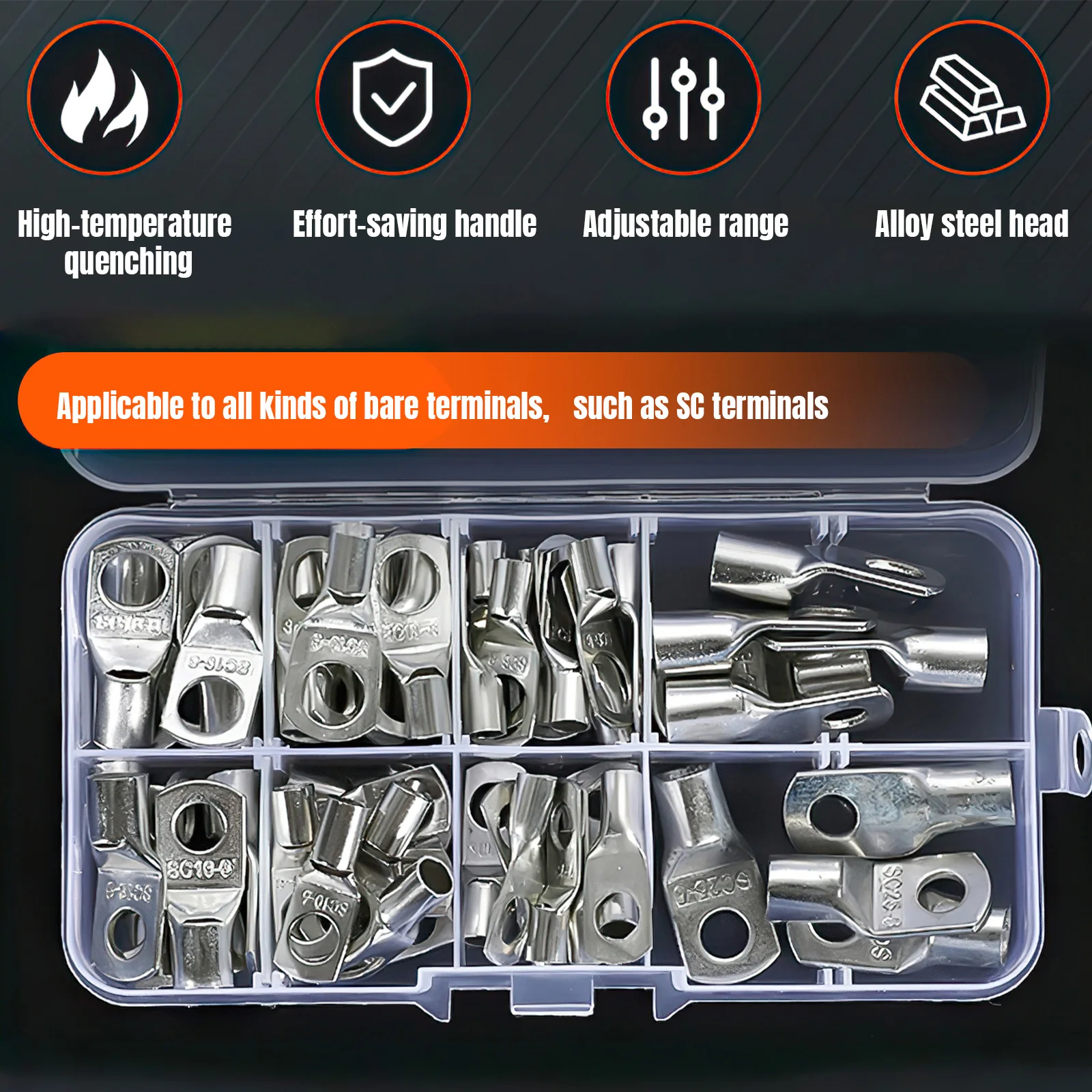 Tragbares manuelles Kabelcrimpwerkzeug HX-50B Crimpzange 6-50mm²/AWG 10-0 Aderendhülsen-Crimper Sechskant-Verdrahtungszange – Detail 8