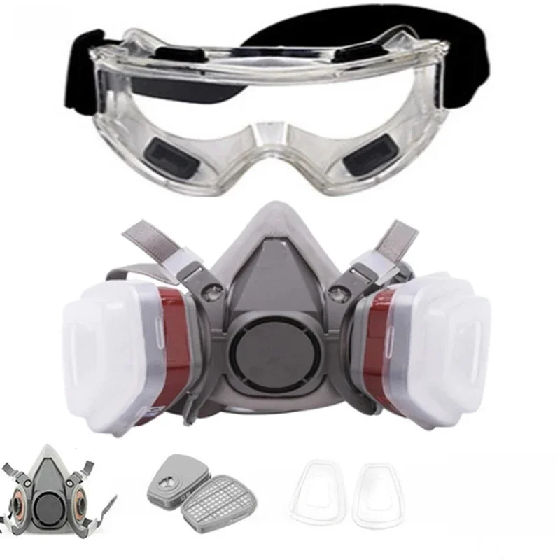 Meia Face Máscara de Poeira para Pintura, Respirador a Gás, Pulverização de Vapor Orgânico, Filtro