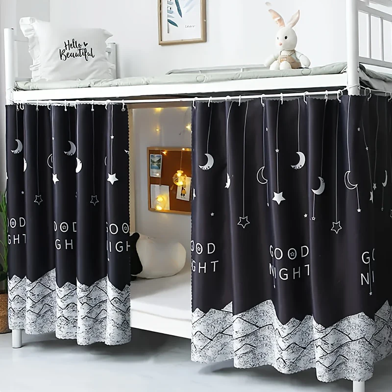 1 Bedroom Bed Curtain - Blackout, Star Patterned Room Partition, Lightweight Fabric, Perfect for Families and Dormitories