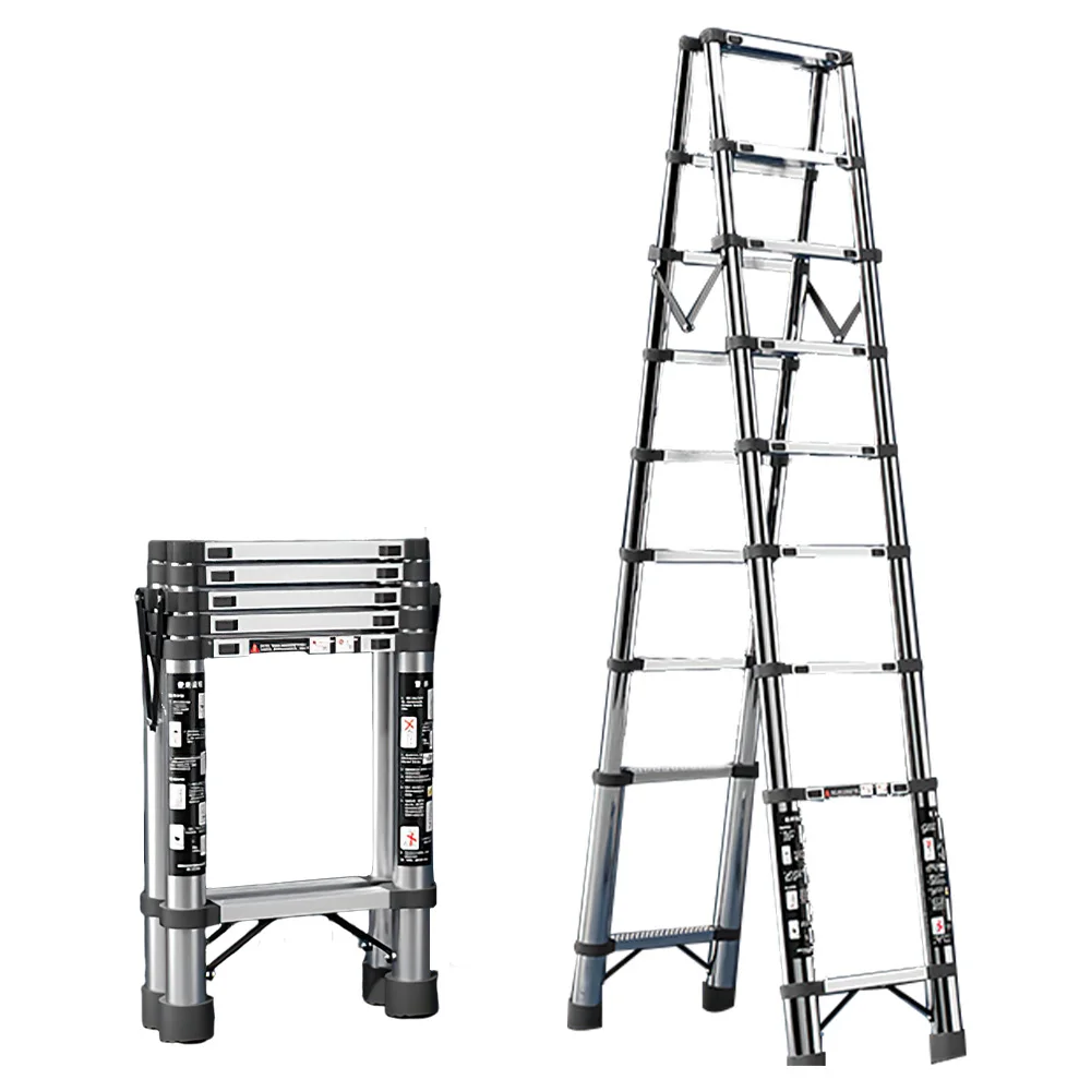 Stainless Steel Telescopic Ladder Multi Home Use Herringbone Ladder Portable Folding Ladder Bamboo Ladder Lifting Step Ladder