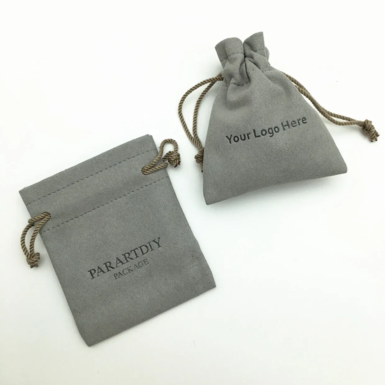 

50pcs personalized color logo drawstring bag custom bagging bag jewelry pouch necklace bag suede bag skin care product pouch