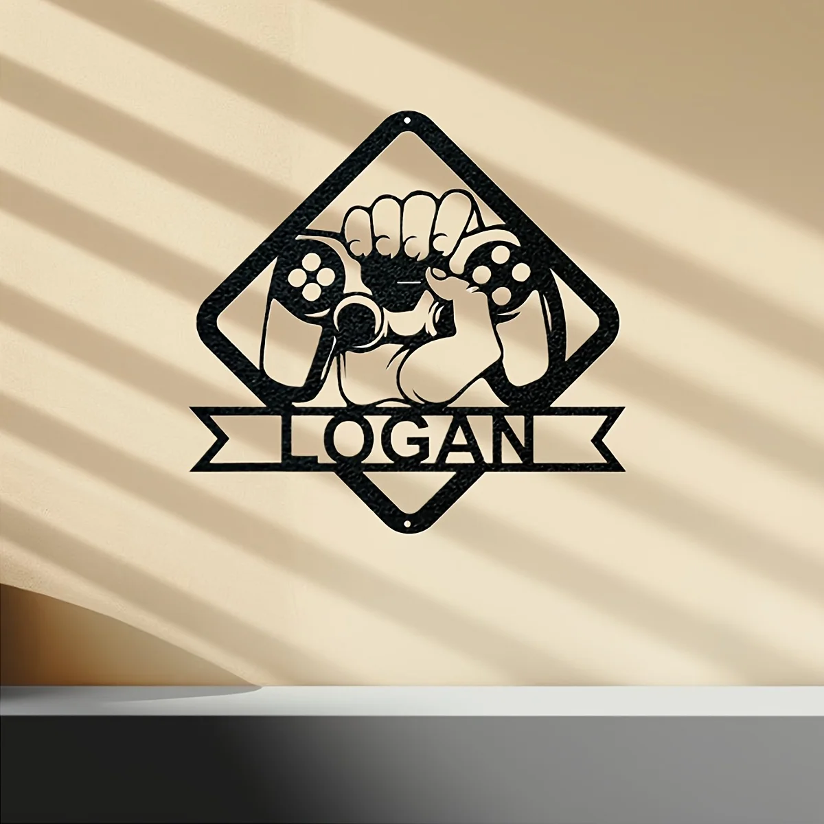 

Personalized Gamer Metal Sign, Custom Name Plaque Bold Graphic Emblem Sturdy Construction, Birthday/Graduation Gifts