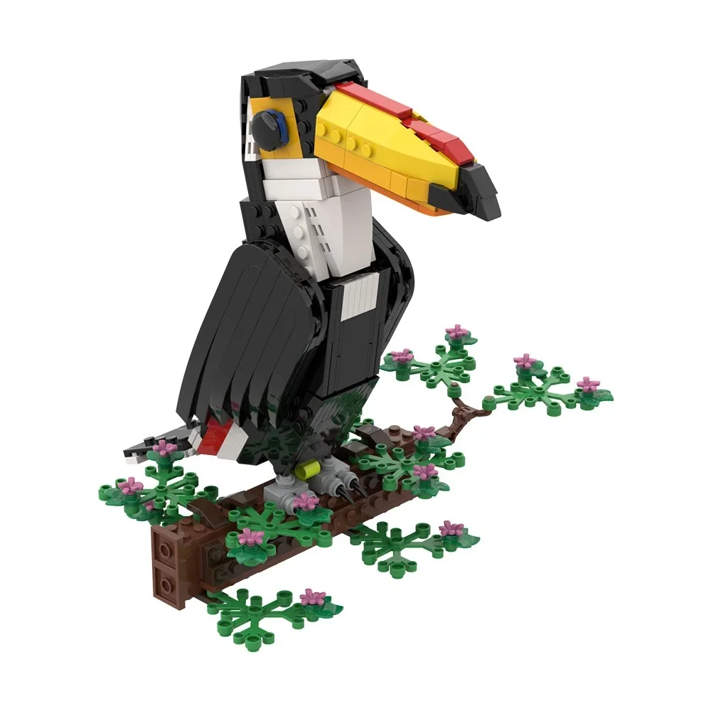 MOC Toco Toekan Model Bouwstenen 3D Toekan Beeldje Tropische Vogel Dieren Fit Jungle Thema Kamer Bricks Kid STEM Speelgoed Gift - afbeelding 2