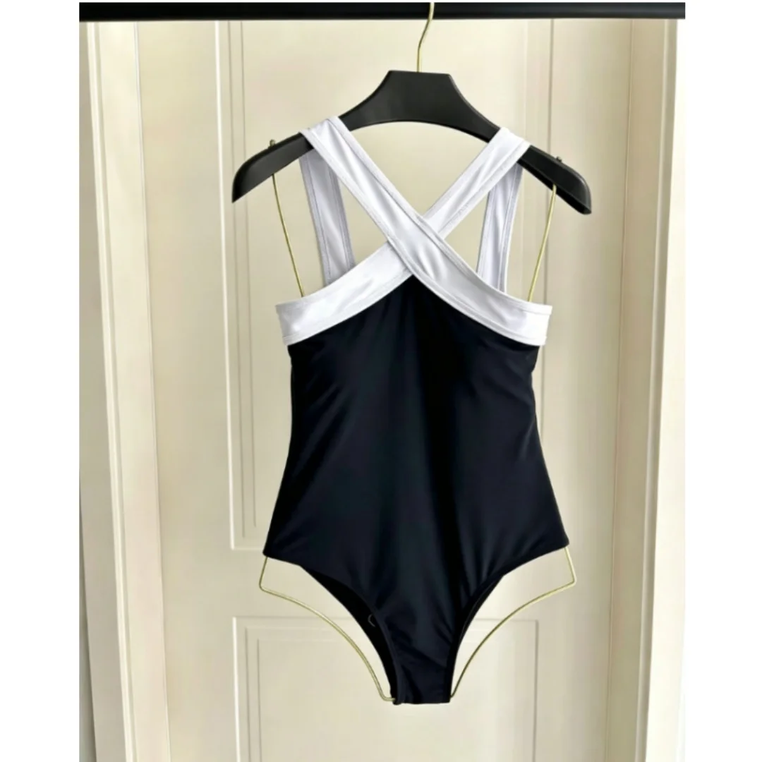 Summer New Style Women's Sexy Cross-design Simple One-piece Swimming Suit