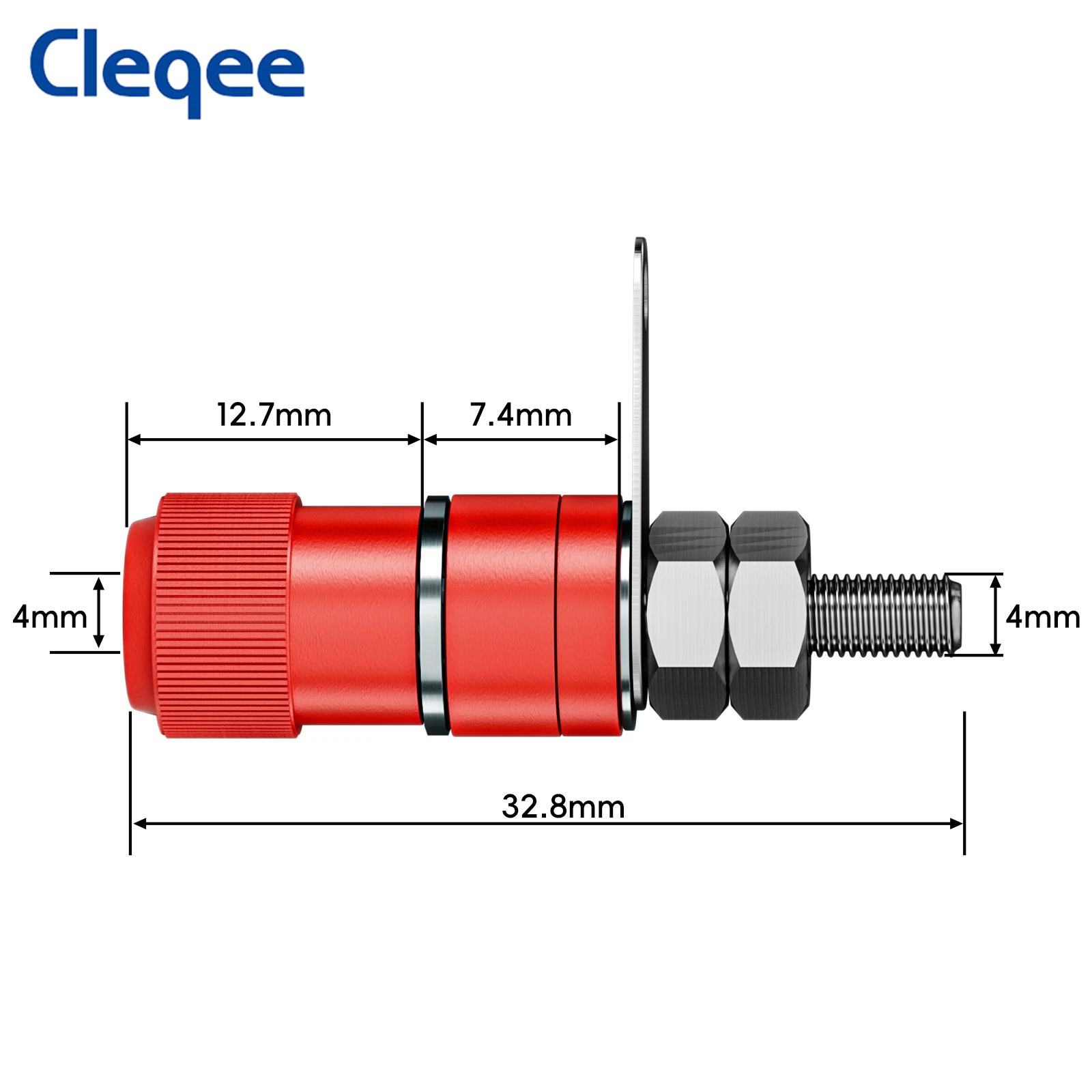 Cleqee 10pcs Binding Post Nut 4mm Banana Socket Banana Plug Jack for Electrical Connector Terminal DIY Accessories