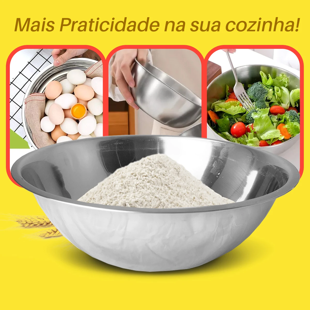 Bowl Tigela Aço Inox Escovado Bacia Saladeira 20cm - Dolce