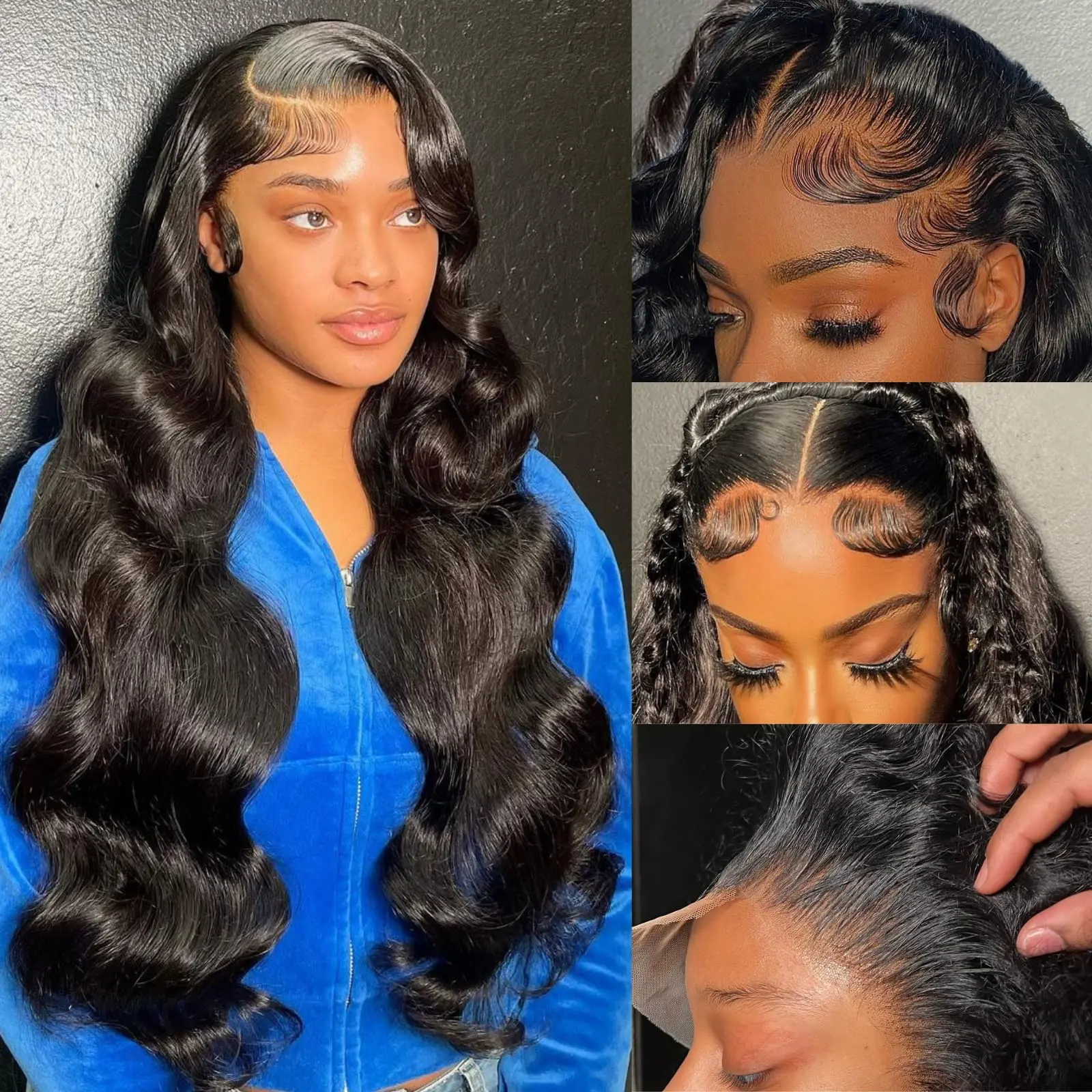 13x4 transparante kanten pruiken Echt haar, vooraf geplukt met babyhaar 180 dichtheid Body Wave frontale pruiken Echt haar 30 inch