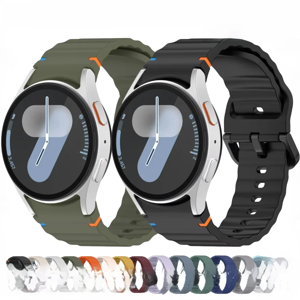 Oryginalny silikonowy pasek do Samsung Galaxy Watch 7 44mm 40mm FE 6 4 5 pro 45mm Bransoleta do zegarka 6 Classic 43mm 47mm Sport Band — zdjęcie 2