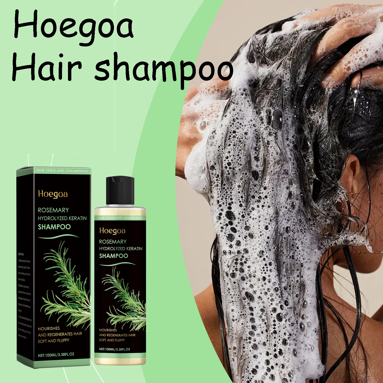 

Herbal Rosemary Hair Shampoo Soothing Itching Deep Cleaning Scalp Relief Discomfort Fluffy Volumizing Oil Control Hair Shampoo